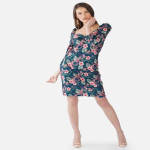 Selvia  Women Sheath Dark Blue Knee Length Dress