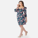 Selvia  Women Sheath Dark Blue Knee Length Dress